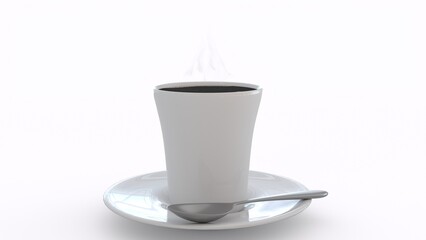 cup of coffee with white background
