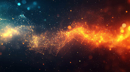 Abstract digital data background. Panoramic high speed technology concept, light abstract background. Image of speed motion on the road. Abstract background in neon glow colors illustration.