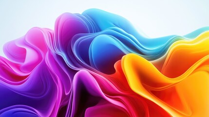 Obraz premium Colorful Abstract Waves in Smooth Flowing Motion