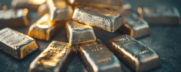 Closeup of authentic iridium ingots and gold stocks, showcasing elite financial assets