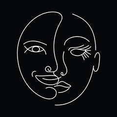 Abstract Line Face Art