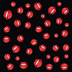 Minimalist Lips Seamless Pattern 