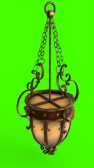 lantern with green background