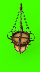 lantern with green background