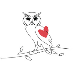 Continuous Line Owl Art