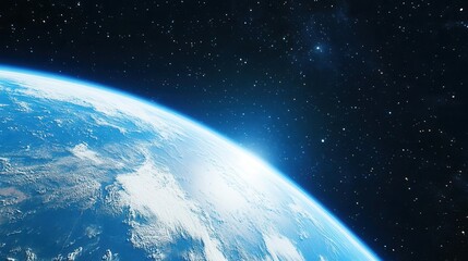 Obraz premium Earth from space with blank area in atmosphere, ideal for logos, space graphic space, planetary beauty