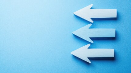 Fototapeta premium Directional Arrows on a Soft Blue Background