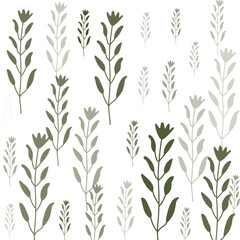 Minimalist Green Plants Wallpaper