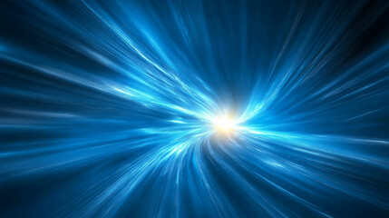 Obraz premium Abstract modern blue background science, futuristic, energy technology concept. Digital image of light rays, stripes lines with blue light, speed and motion blur over dark blue background illustration