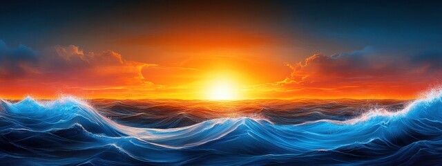 Fototapeta premium Ocean horizon with soft color transition