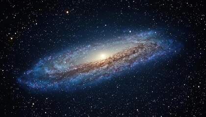 Obraz premium Milky Way galaxy with blank space in the center for custom text, space science placeholder, vast universe