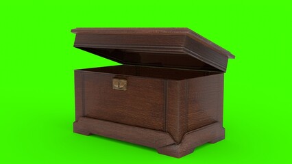 open treasure Box with green background