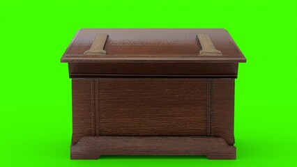 open treasure Box with green background