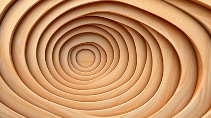 Abstract Wooden Spiral Pattern Circular Design Geometric Background Interior Decor