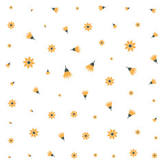 Abstract Yellow Flowers Pattern