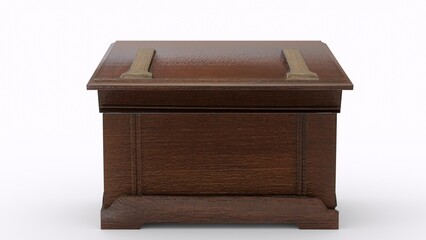 open treasure Box with white background