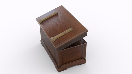 open treasure Box with white background