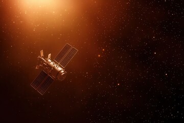 Fototapeta premium Satellite view of Mars with blank area for mission details, space graphic space, Mars mission