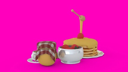 picnic dessert food with pink background