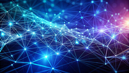 Fototapeta premium Wireframe background with plexus effect. Futuristic