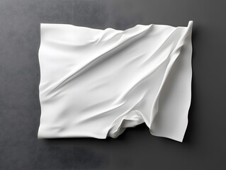 White fabric drapes over a dark background.