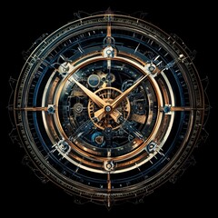 Fototapeta premium Intricate Steampunk Clock Mechanism with Modern Design