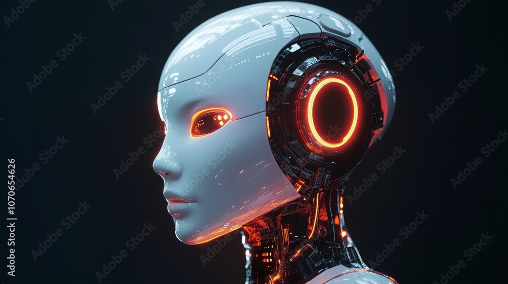Poster ai assistant with a futuristic design engaged in task completion at a tech conference