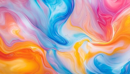 Vibrant Abstract Fluid Art with Bright Colors Swirls