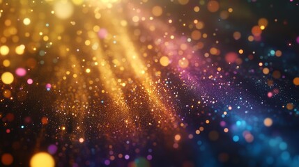 Obraz premium Sparkling Ray of Light Through Dark Golden Dust