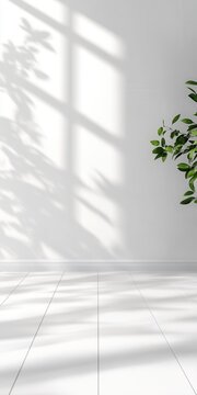 Fototapeta Minimalistic smooth white wall background with a clean, empty surface Subtle gradients and soft lighting create a versatile and neutral backdrop for modern design needs