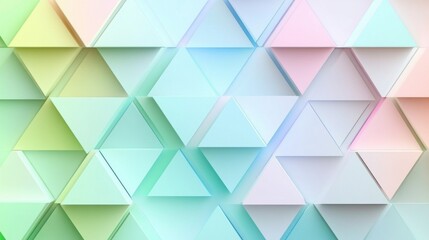 Obraz premium An abstract geometric pattern featuring pastel-colored triangles, creating a soft and modern aesthetic.