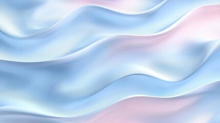 Fototapeta premium Soft waves of pastel blue and pink fabric creating a serene and calming atmosphere.