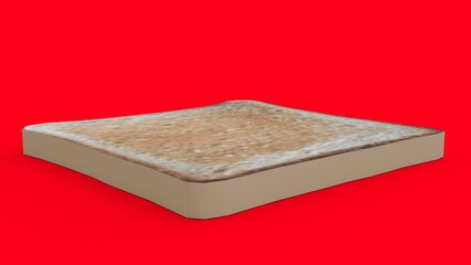 Toasted Bread with red background
