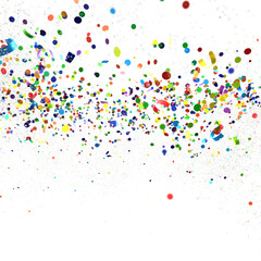  Colorful confetti on white background