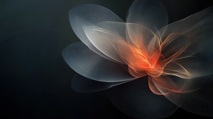 Obraz premium Abstract petal-like translucent layers in warm hues, Ai Generation
