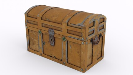 vintage jewellery chest with white background