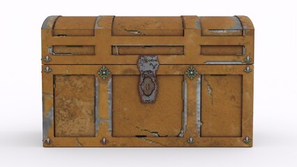 vintage jewellery chest with white background