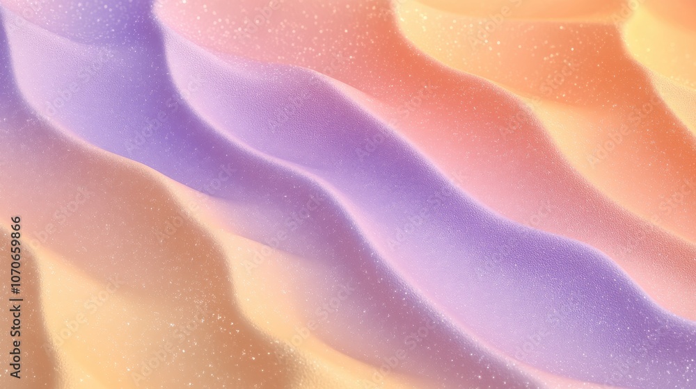 Poster soft undulating waves in pastel colors create a serene and dreamy atmosphere.