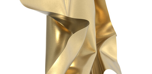 Golden fabric folds and drapes in a luxurious display