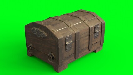 wood chest box with green background