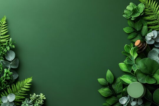 Banner of fresh greenery and nature textures, ideal for wellness or eco-friendly brands