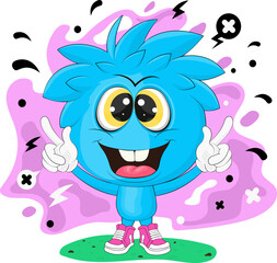 Cheerful cartoon boy. Clipart.
