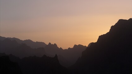 sunset in the mountains