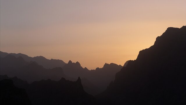 sunset in the mountains