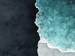 Abstract Digital Drawing of Beach and Sea