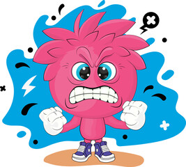 Angry Cartoon Boy. Clipart.