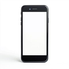 Smartphone blank screen on white background.