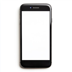 Smartphone blank screen on white background.