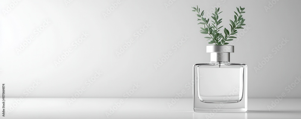 Poster the elegance of a minimal perfume bottle prototype mockup featuring soft lines and fbbc standards