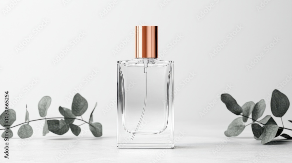 Poster showcase a minimalist perfume bottle mockup prototype with sleek design and standard elegance
